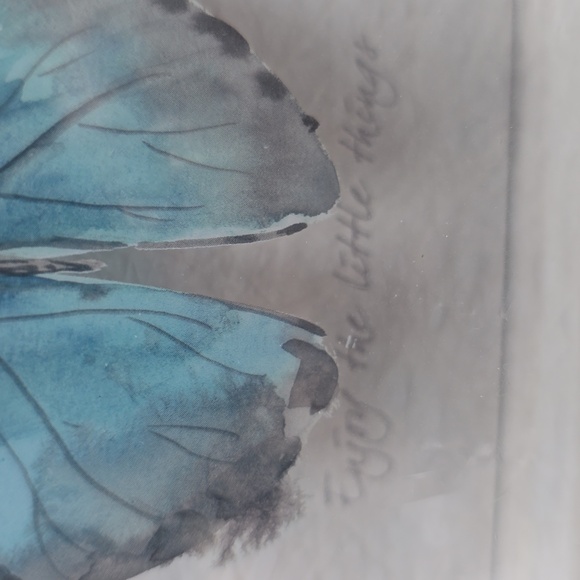 Framed Blue Butterfly Shadow Box - inspirational quote ENJOY THE LITTLE THINGS - Picture 4 of 11